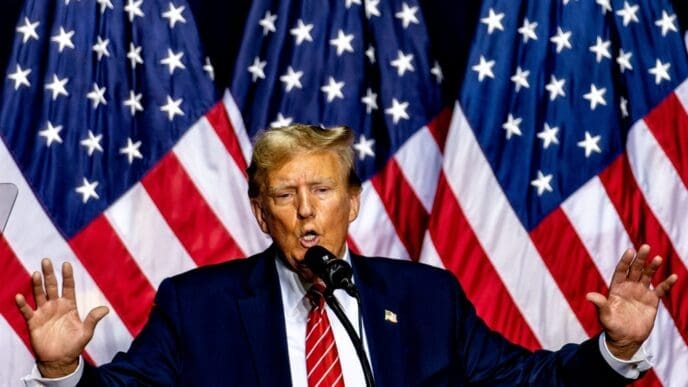 Rome, Georgia, USA. March 9, 2024. Donald Trump, 2024 presidential candidate, at a campaign rally in Rome, Georgia, USA.