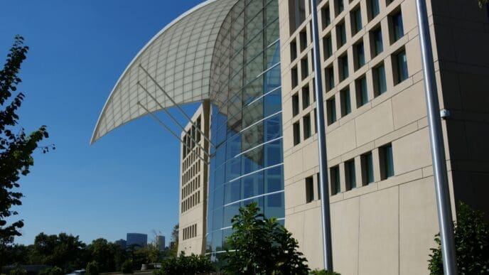Washington, DC – March 19, 2025: The Ansary Peace Dove roof and atrium are unique features of the USIP building recently closed by Elon Musk and DOGE.