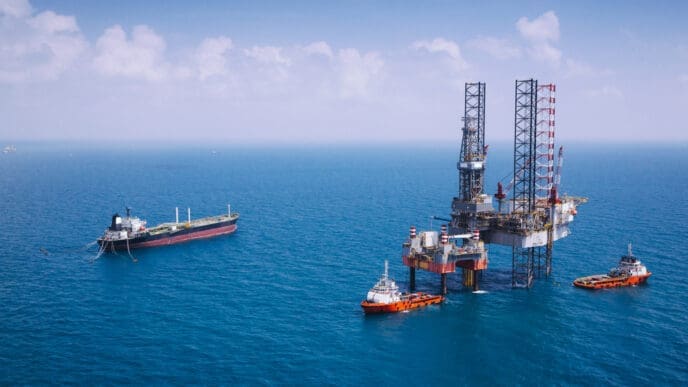 Picture of an oil rig in China.