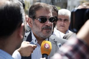 General Admiral "Ali Shamkhani" Secretary of the Supreme National Security Council in Qods Day rally, Tehran, Iran, July 10, 2015.