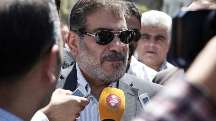General Admiral "Ali Shamkhani" Secretary of the Supreme National Security Council in Qods Day rally, Tehran, Iran, July 10, 2015.