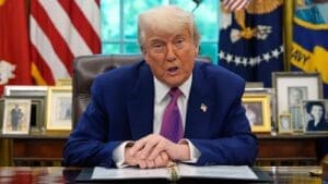 THE PRESIDENT OF THE UNITED STATES OF AMERICA, DONALD TRUMP AT THE WHITE HOUSE
