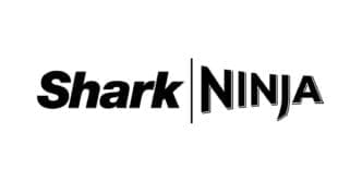 The black text logo for SharkNinja, featuring "Shark" in a bold, slightly italicized font, separated by a vertical line from "NINJA" in a stylized, sharp-angled font, all on a white background.