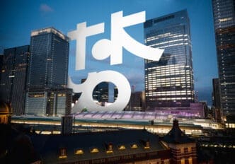 Tokyo creative collage financial concept