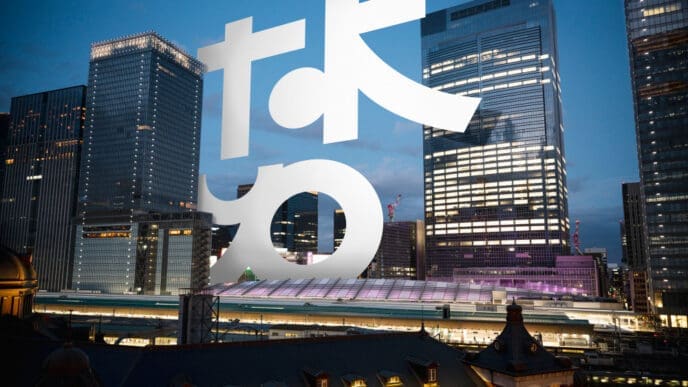 Tokyo creative collage financial concept