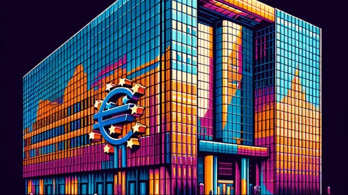 The European Central Bank building with a modern glass facade.