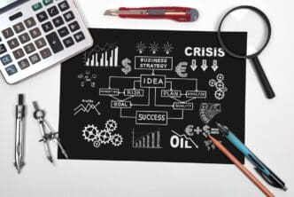 Black paper with a business symbol, likely representing a company or organization.