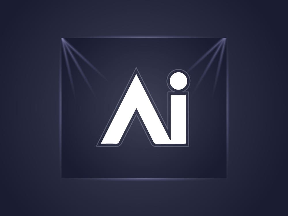 Blue and white logo featuring a white letter "A."