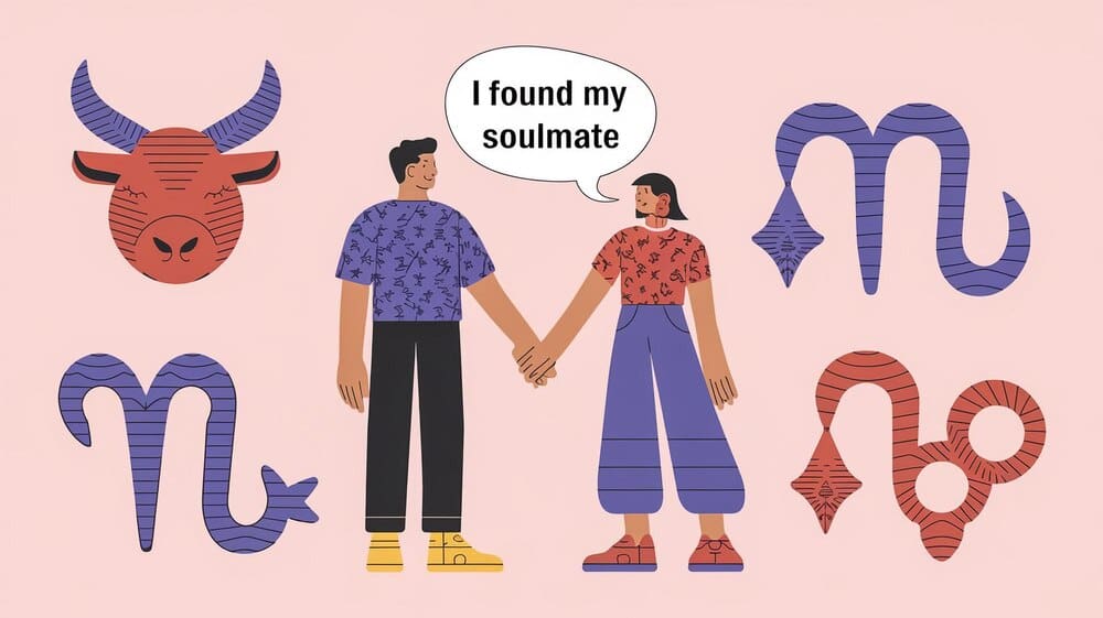 Cartoon of a couple holding hands and smiling, with a speech bubble reading "I found my love."