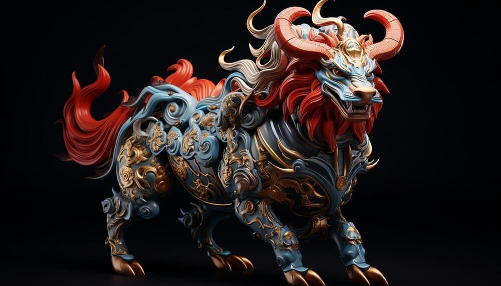 An artistic, AI-generated image depicts the Chinese zodiac animal of the year.