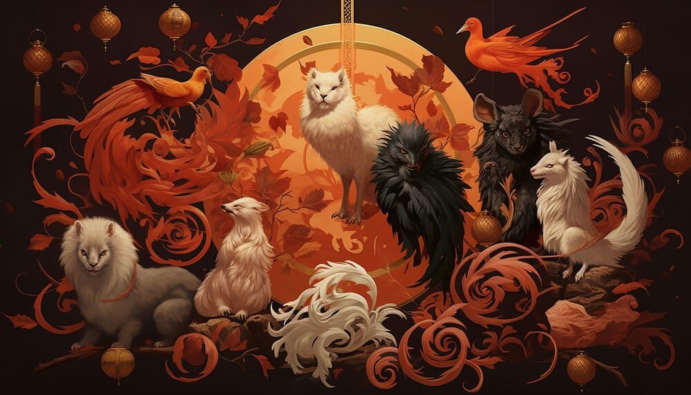 An artistic AI-generated image depicts the Chinese zodiac animal of the year in a stylized, creative manner.