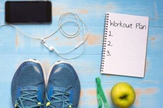 A collage of images representing fitness, healthy food, and active lifestyles.