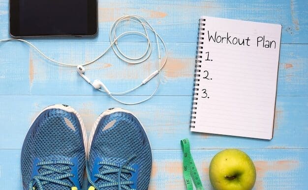 A collage of images representing fitness, healthy food, and active lifestyles.