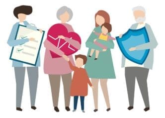 Illustration of a life insurance policy document with a transparent background.