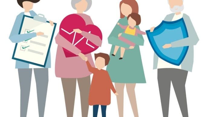 Illustration of a life insurance policy document with a transparent background.