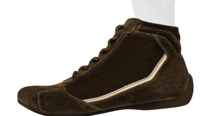 A pair of men's dress shoes isolated against a white background.