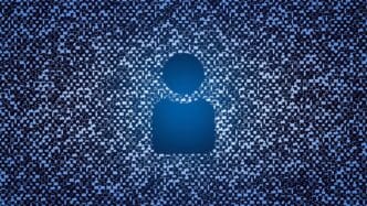 Person icon on a network background, rendered in an elegant, dynamic style suitable for business or social media templates.