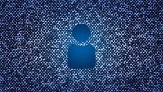Person icon on a network background, rendered in an elegant, dynamic style suitable for business or social media templates.