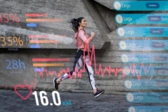 Collage of charts and graphs illustrating statistics related to physical activity.