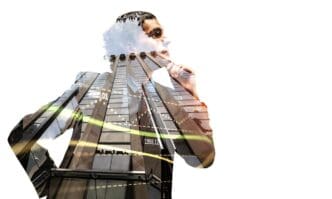 A confident businessman, likely a leader, is depicted in a portrait.