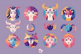 A graphic depicts the twelve astrological zodiac signs with their associated symbols.