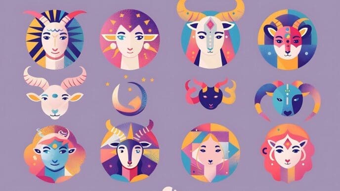A graphic depicts the twelve astrological zodiac signs with their associated symbols.