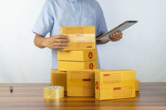 Man use tablet checking order for selling online Shop business