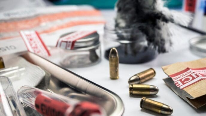 Close-up shot of various objects arranged on a table.