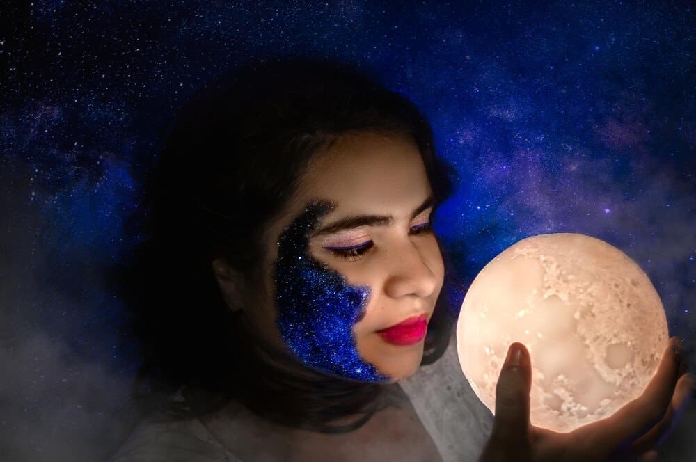 Close-up portrait of a young woman with attractive features.