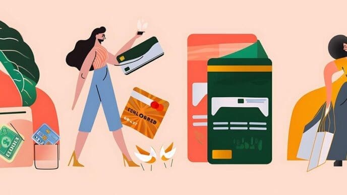 Collage illustrating AI-driven financial product recommendations in retail banking, incorporating artificial intelligence elements.