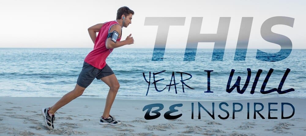 Composite image featuring the text "this year I will be inspired" overlaid on a background of various inspiring images.