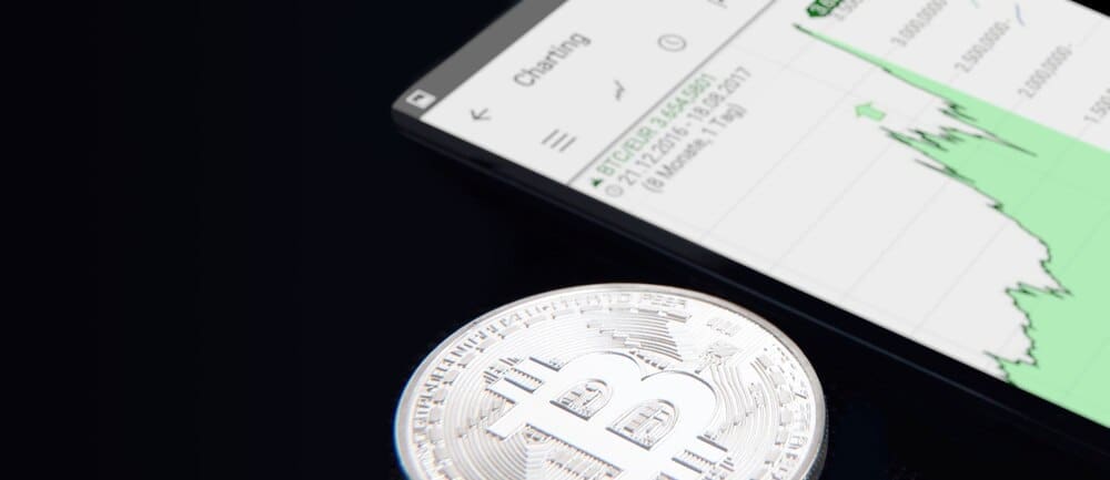 Line graph illustrating the fluctuating value of Bitcoin, depicting its price trends over time.