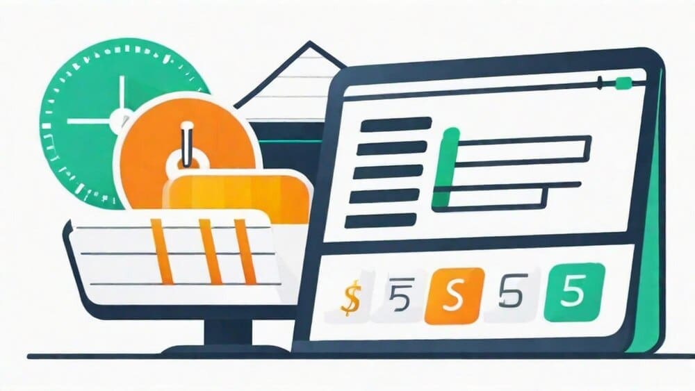 A graphic depicts a stack of colorful bar graphs with a calculator icon and the words "Efficient Software Solutions for Financial Calculations."