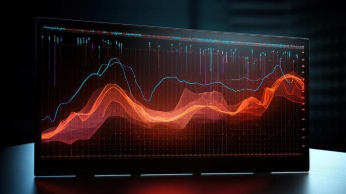 A chart visualizes data about graph screen technology, likely comparing different aspects or performance metrics.