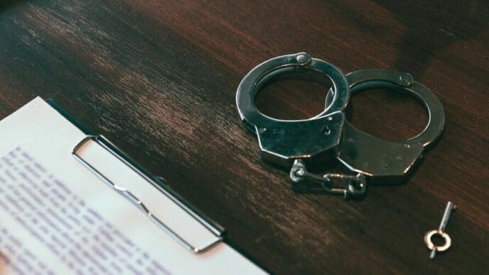 High-angle view of a pen resting on a table.