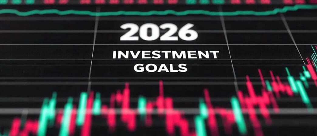 Stock market chart displaying investment goals for the year 2026.