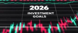 Stock market chart displaying investment goals for the year 2026.