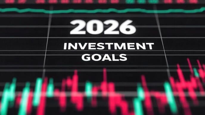 Stock market chart displaying investment goals for the year 2026.