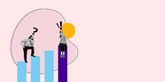 A pink-colored graphic depicts a business concept, possibly representing ideas or growth.