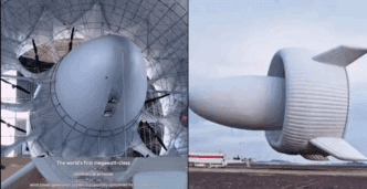 A large airborne wind turbine system undergoing testing