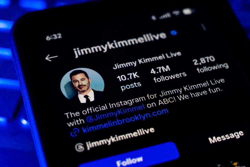 Instagram profile page for Jimmy Kimmel Live with follower and following counts