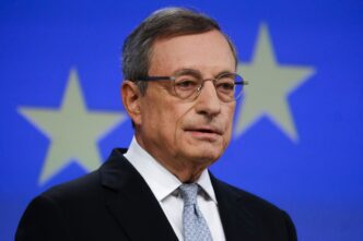 Mario Draghi, former President of the European Central Bank, speaking at a press conference