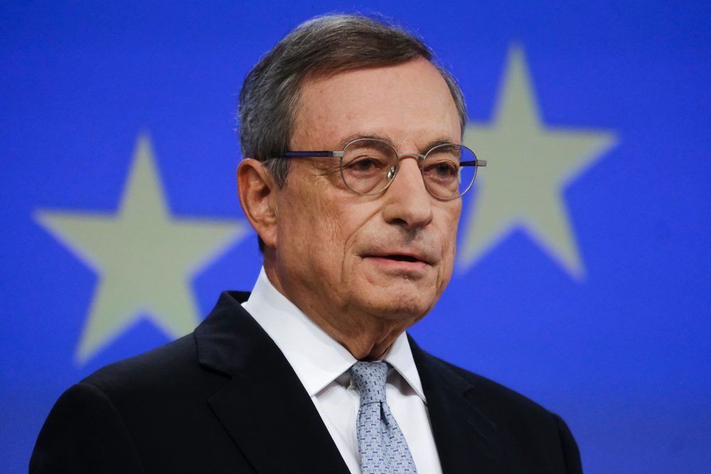 Mario Draghi, former President of the European Central Bank, speaking at a press conference