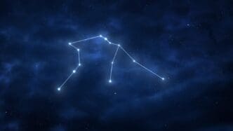 Bright stars forming the Aquarius constellation against a dark night sky.