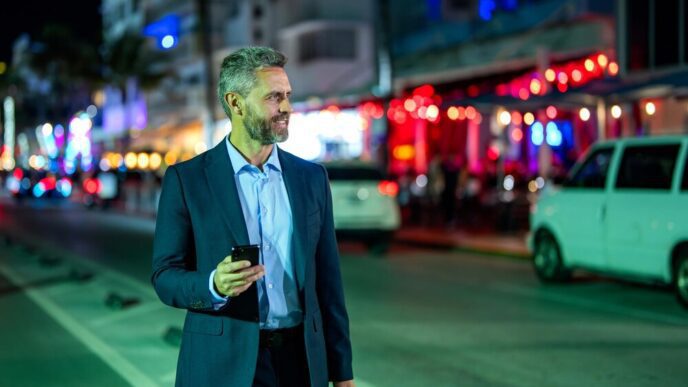Businessman using a smartphone.