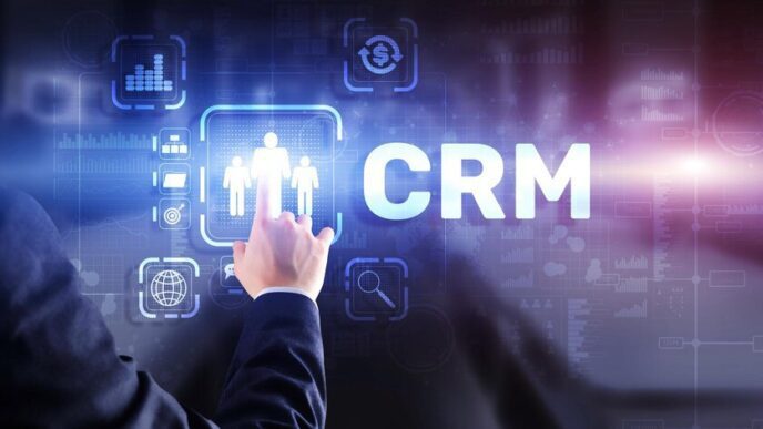 A diagram illustrates the customer relationship management (CRM) concept with arrows showing the flow of information and resources, emphasizing customer-centricity.