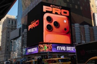 iPhone 17 Pro advertisement in Times Square, NYC