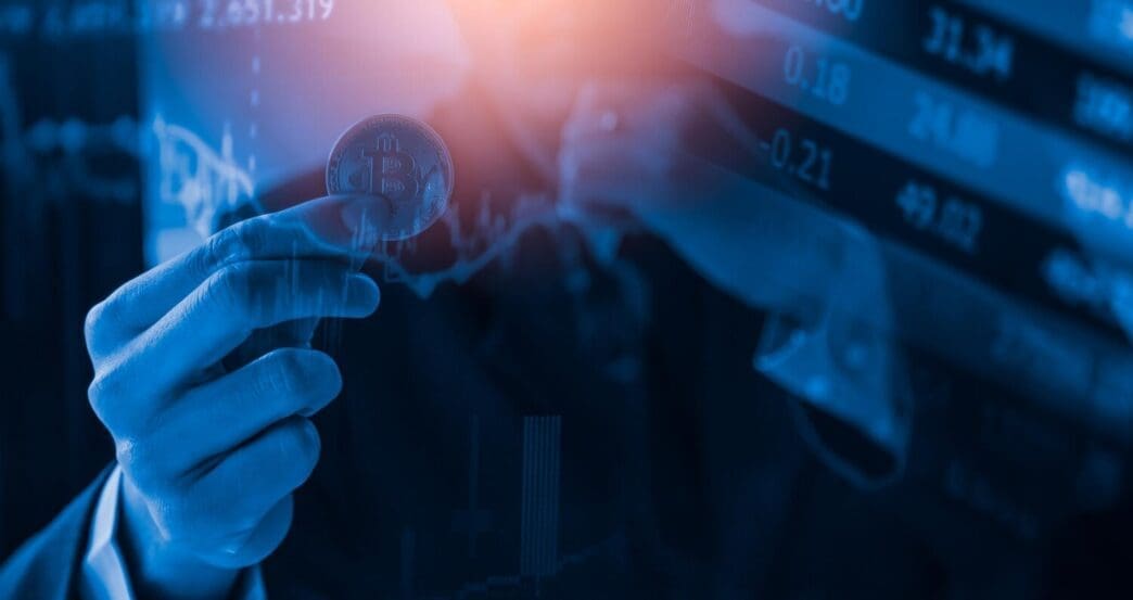 A person uses a smartphone to make a Bitcoin payment, illustrating a convenient modern transaction in the global economy.