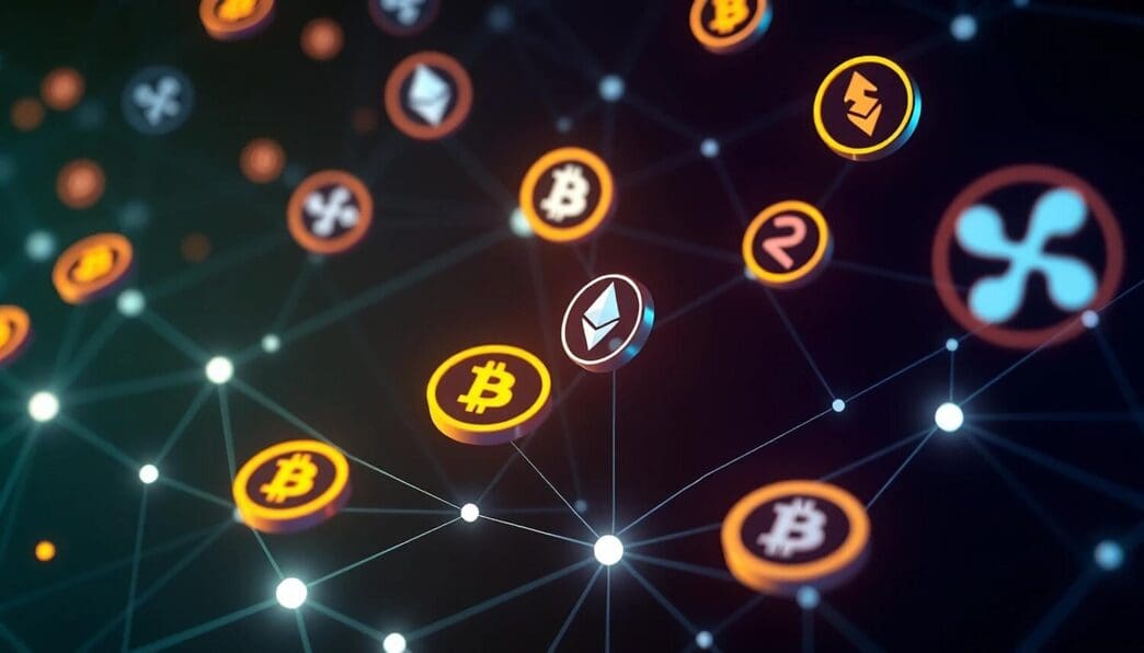 A graphic depicts the phrase "Redefining Finance Through Technology" in a futuristic, digital style.