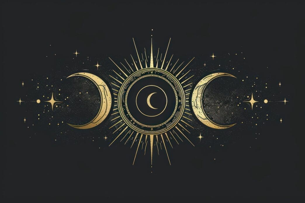 A surreal logo depicts the phases of the moon with artistic flair, incorporating accessories and elements of astronomy.